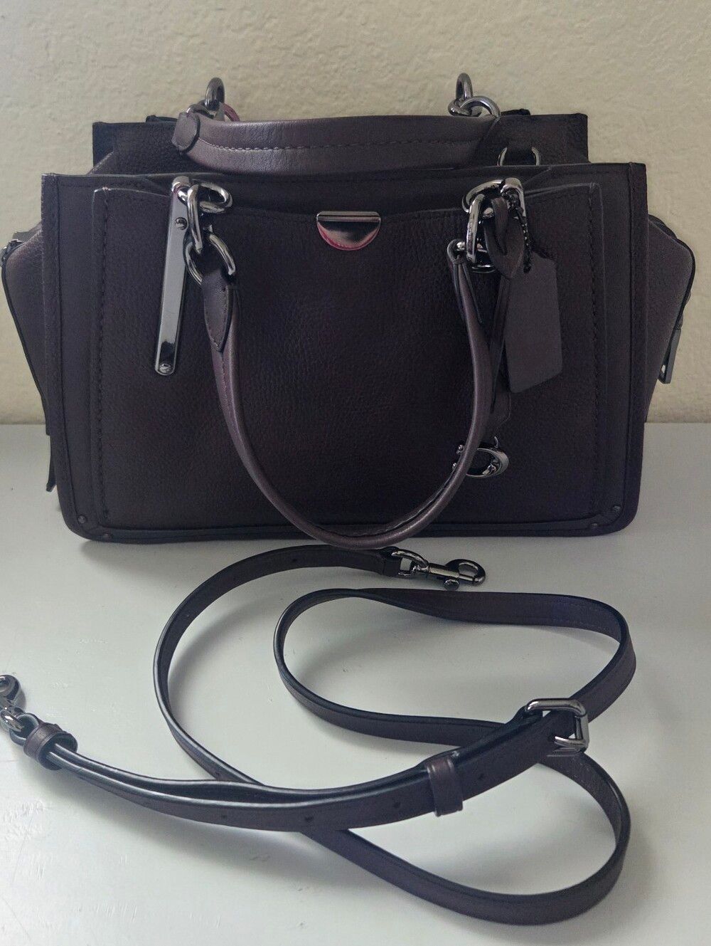 Coach Dreamer 27 Satchel Handbag 38551 in Oxblood / Gunmetal
